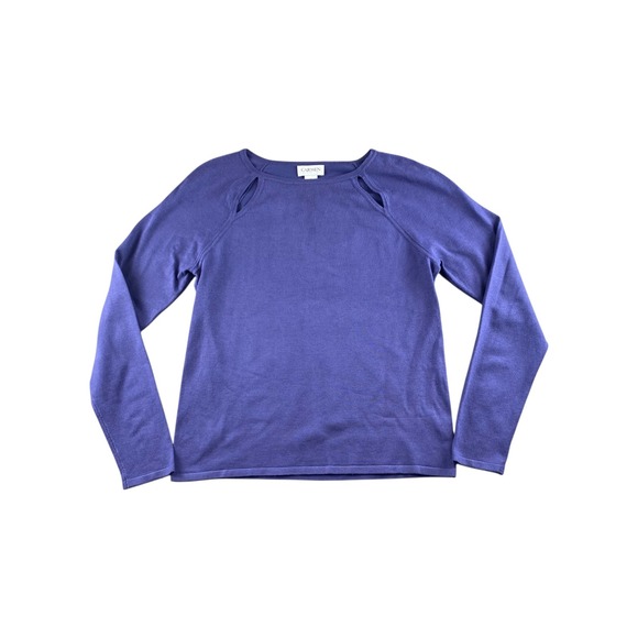 Carmen Marc Valvo Sweaters - NWT Carmen Marc Valvo Purple Cutout Shoulder Knit Sweater Top Size L